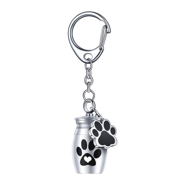 Llavero De Aleación De Aluminio Para Mascotas, Urna Para Guardar Recuerdos Preciosos, Tarro De Almacenamiento De Pelo Para Mascotas, Argent
