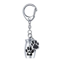 Ioensy - Llavero De Aleación De Aluminio Para Mascotas, Urna Para Guardar Recuerdos Preciosos, Tarro De Almacenamiento De Pelo Para Mascotas, Argent