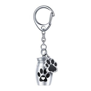 Ioensy - Llavero De Aleación De Aluminio Para Mascotas, Urna Para Guardar Recuerdos Preciosos, Tarro De Almacenamiento De Pelo Para Mascotas, Argent