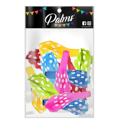 Set 12 Globos Polka Surtidos 1 Un Palms