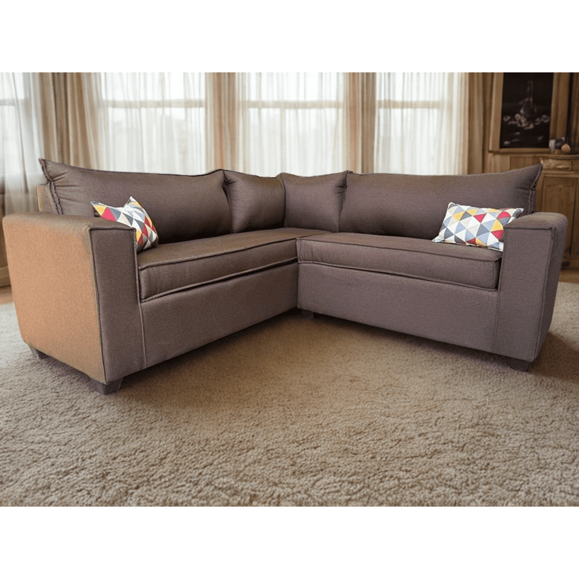 Mexx Muebles - Sofa Seccional Tulum 5 Cuerpos Tela Chocolate