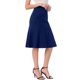 thumbnail image 4 of INSPIRE CHIC Faldas midi para mujer con cintura alta elástica para el verano, falda de línea A fluida y moderna, talla S, azul oscuro, 4 of 6