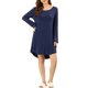 thumbnail image 2 of INSPIRE CHIC Pijamas para Mujer Cuello Redondo Manga Larga Ropa de Dormir Vestido de Descanso Suave S Púrpura, 2 of 6