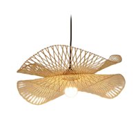 Ioensy - Lámpara Colgante De Bambú Tejida A Mano Rústica Para Cocina Isla Comedor Cafetería