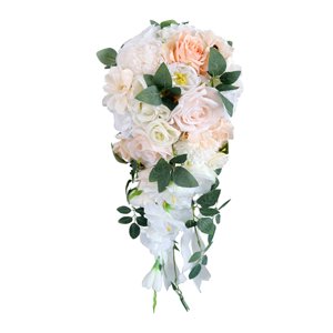Magideal - Ramo De Novia, Ramo De Boda Para Novia, Flores De Seda En Forma De Lágrima, Ramo Bohemio Artificial Para Accesorios Fotográficos, Despedida De Soltera