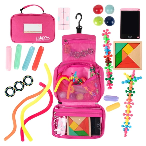 Kit de actividades de viaje Happy Little Traveler con bolsa colgante