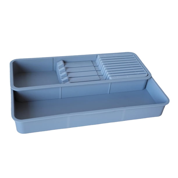 Porta cuchillos plegable, organizador de utensilios de cocina, multiusos, ahorro de espacio, fácil de almacenar, contenedor de cubiertos para el hogar Gris