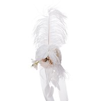 Magideal - Flor De Parte Posterior De Sil Del , Floral Del Banco Del , Con Cintas Para Decoración De Fiesta Del Banquete Blanco