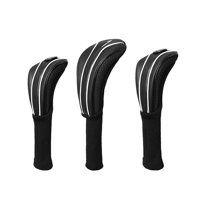 Ioensy - Juego De 3 Fundas Para Cabezas De Golf De Madera, Ligeras, De Pu, Para Palos De Golf, Color Negro