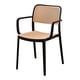 thumbnail image 1 of Silla de Comedor con Rejilla Natural y Estructura Negra, 1 of 2
