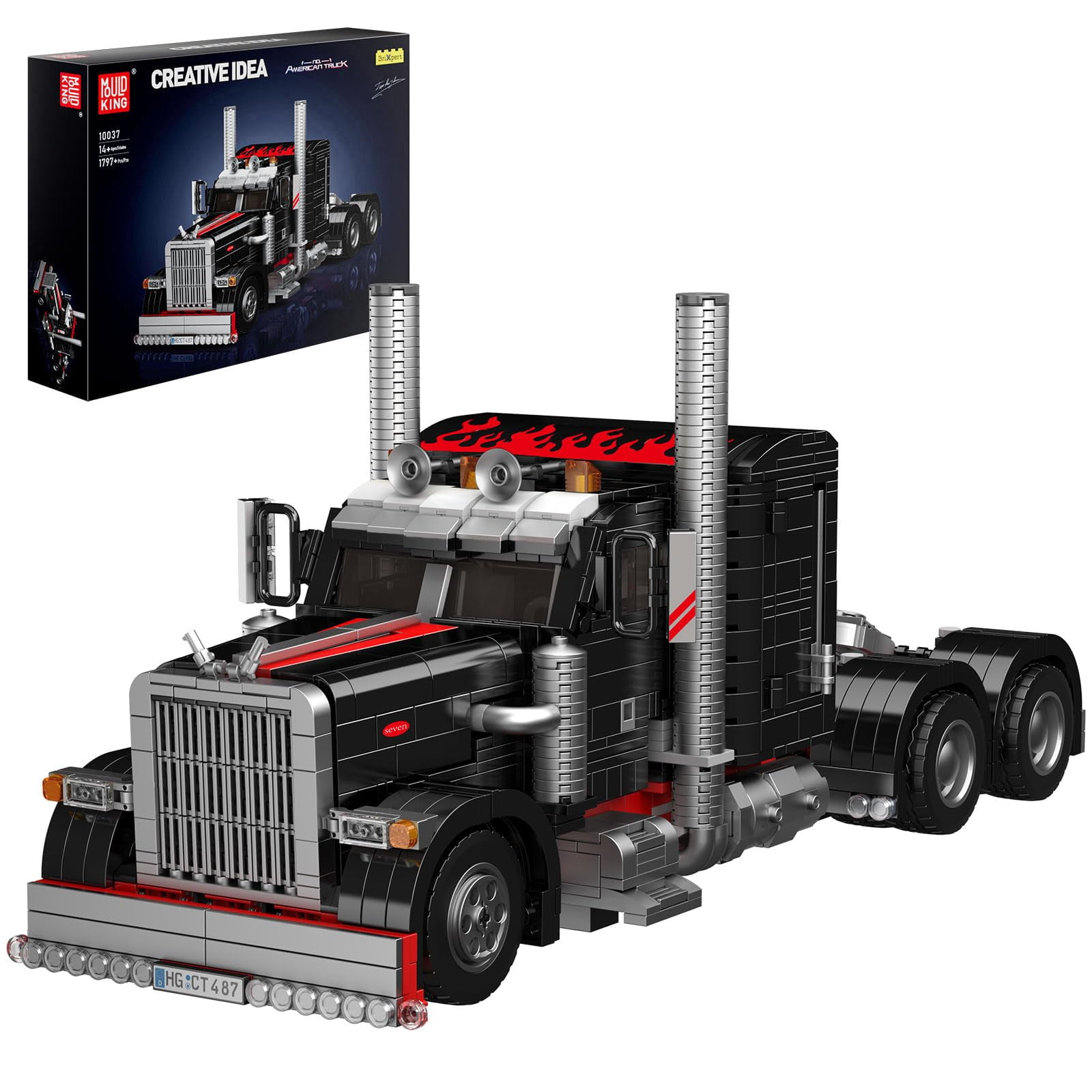 Mould King - Set De Construcción Mold King Semi Truck Con 1797 Bloques Para Más De 14 Años