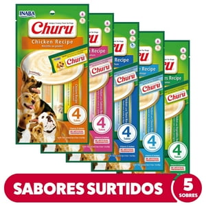 Pack X 5 Sobres Inaba Churu Snack Perro Sabores Surtidos
