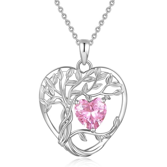 Collar HESHPAWS Tree of Life Heart Birthday Stone 925 Silver