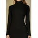thumbnail image 5 of Vestido Midi Ajustado de Manga Larga con Cuello Alto y Canalé Negro S, 5 of 5