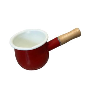 Magideal - Mini Cacerola Para De 17 , Cacerola Pequeña Para Sopa, Utensilios De Cocina Pequeños Multiusos Con Mango De Madera Para Té, Agua Hirviendo, Rojo
