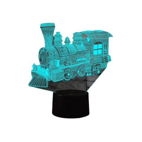 Lelumania - Lampara Ilusion 3D Tren De 7 Colores, Base Touch