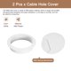 thumbnail image 3 of Uxcell 2Pack Cubierta de Agujero de Cable de 3 Pulgadas ABS Oficina Escritorio Cable Alambre Pasacables, Blanco, 3 of 6