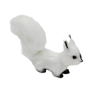 Magideal - Adorno De Ardilla De Peluche, Muñeco Animal De Simulación, Modelo De Ardilla De Simulación, Muñeco De Peluche Decorativo De Navidad, Figura De Ardilla Blanco