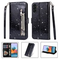 Funda Para Foxdock Elegante Funda Samsung Galaxy M13 5G Glitter Con Cremallera-Ideal Para El Uso Diario