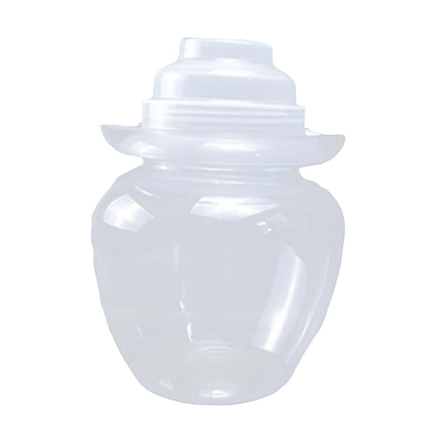 Tarro de fermentación para kimchi, vasija de fermentación tradicional de Sichuan, conveniente para observar contenedores de alimentos, plástico transp 15 L con tapa tipo C