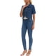 thumbnail image 2 of INSPIRE CHIC Chaquetas de Mezclilla de Manga Corta para Mujer, Chaqueta Clásica de Jean con Botones y Bolsillos, Talla 2XL Azul, 2 of 6