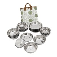 Magideal - 20 Piezas Vajilla Para Acampada, Juego De Platos Y Cuencos, Organizador Con Bolsa De Almacenamiento, Kit De Comedor Para Acampar, Actividades Al Aire