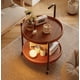 thumbnail image 2 of Mesa De Centro Lateral Living Redonda Doble Con Rueda Freno Color Marrón, 2 of 7