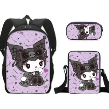 Kuromi Backpacks Teens Waterproof Bookbag for High School Girls Boys School Bag Anime Kawaii Cartoon School Bag Mochila