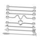 thumbnail image 4 of 8pcs Industrial Piercing Ball Barbell Ear Bar Pendiente 14G Mujeres Plata, 4 of 5