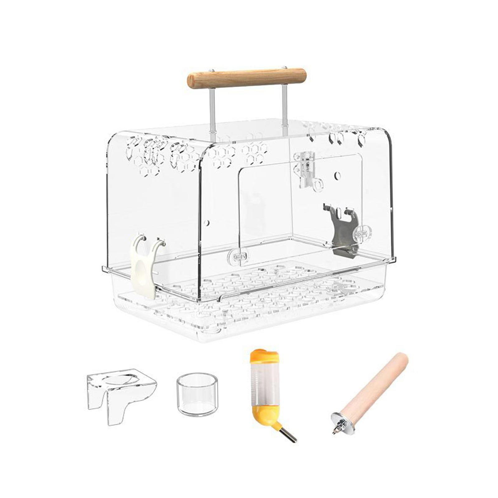 Jaula Para Hámster, Jaula Acrílica Transpirable Para Pájaros, Conjunto Completo Para Pájaros Pequeños, Loros Y Peonías