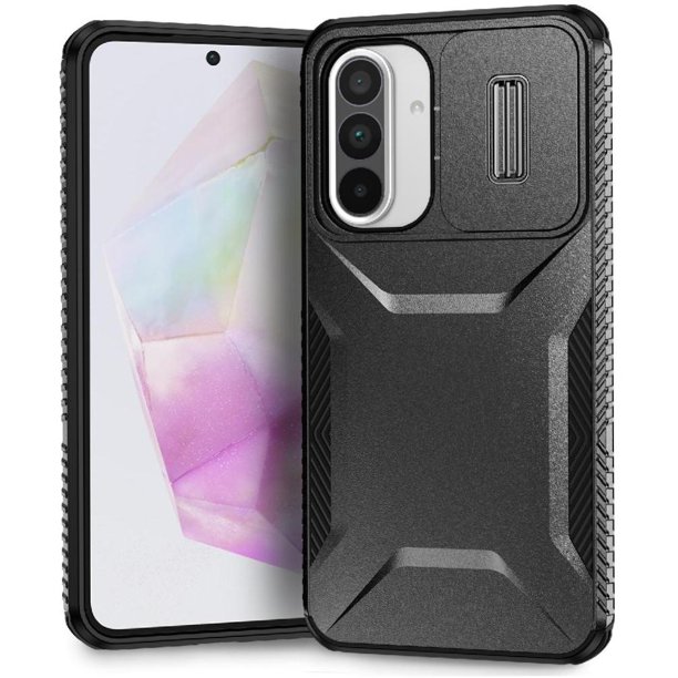 Funda Resistente para Samsung Galaxy A36 con Tapa Deslizante y Protección Militar Negro