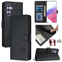 Funda Tipo Cartera Foxdock Para Samsung Galaxy A54 5G Con Soporte, Ranuras, Rfid, Diseño De Gato