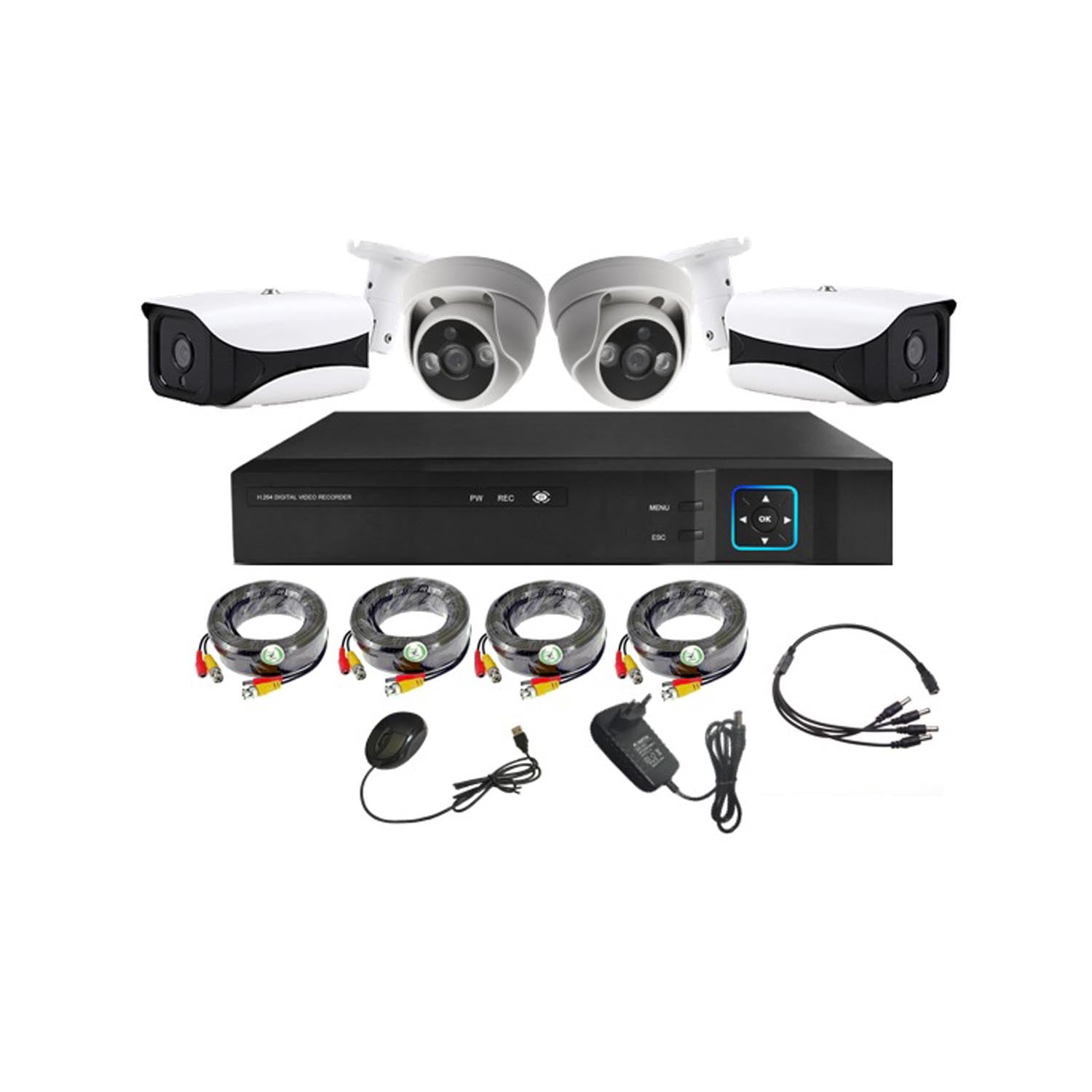 Vipa - Kit 4 Cámaras De Seguridad Mixto Hd 1mp - M49l