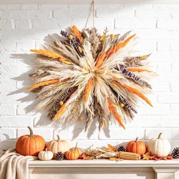 Decoración de Pared Pampas WILD AUTUMN F03, Kit DIY de Flores Secas