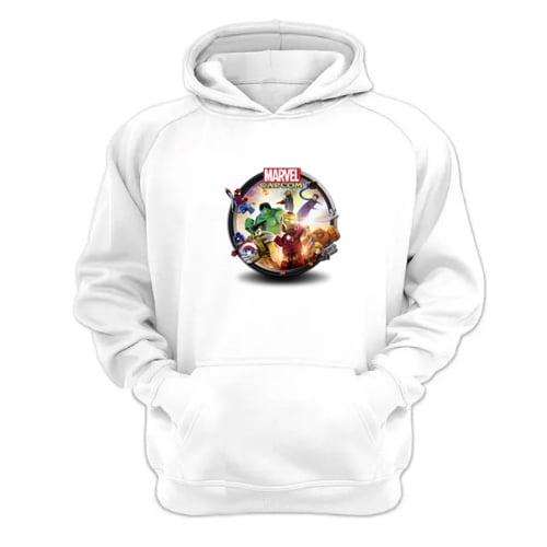 Polerón Canguro Logo Comic Vs Capcom Blanco Talla S Unisex
