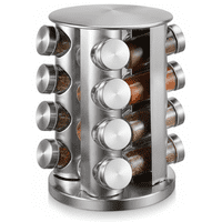 Genérico - Set Especiero Giratorio Acero Inoxidable 16 Frascos