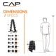 thumbnail image 5 of Set de mancuernas CAP de 150 lb con recubrimiento de goma y rack de almacenamiento, 5 of 8