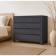 thumbnail image 2 of Cómoda "Puelo" 5 Cajones Mueble de Pino Clear con Distribución - Gris Grafito - 100x40x90 cm, 2 of 3