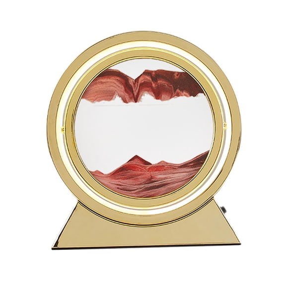 Ronda Que Fluye Arena Pintura Noche Luz Decoración Peque?a Lámpara De Mesa USB Rojo