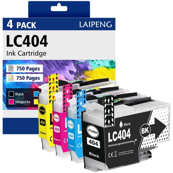 Cartuchos de tinta LAIPENG LC404 paquete de 4 (negro, cian, magenta, amarillo)