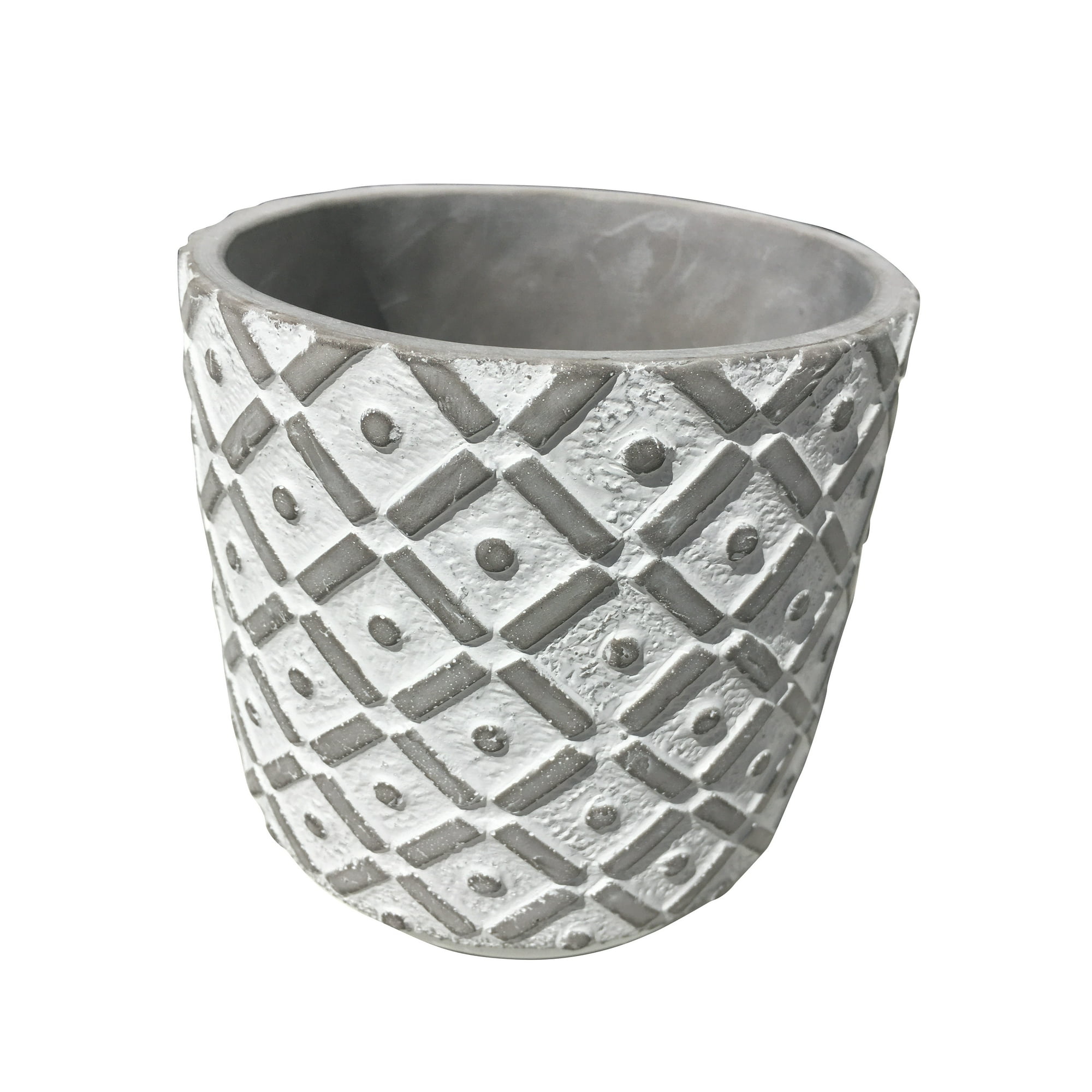 Decogreen - Macetero Cemento Rombo Texturado