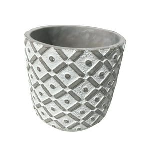 Decogreen - Macetero Cemento Rombo Texturado