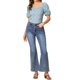 thumbnail image 2 of INSPIRE CHIC Blusa Floral de Mujer con Escote Cuadrado de Corazón, Mangas Abullonadas, Espalda Fruncida, Top Casual Azul L, 2 of 6