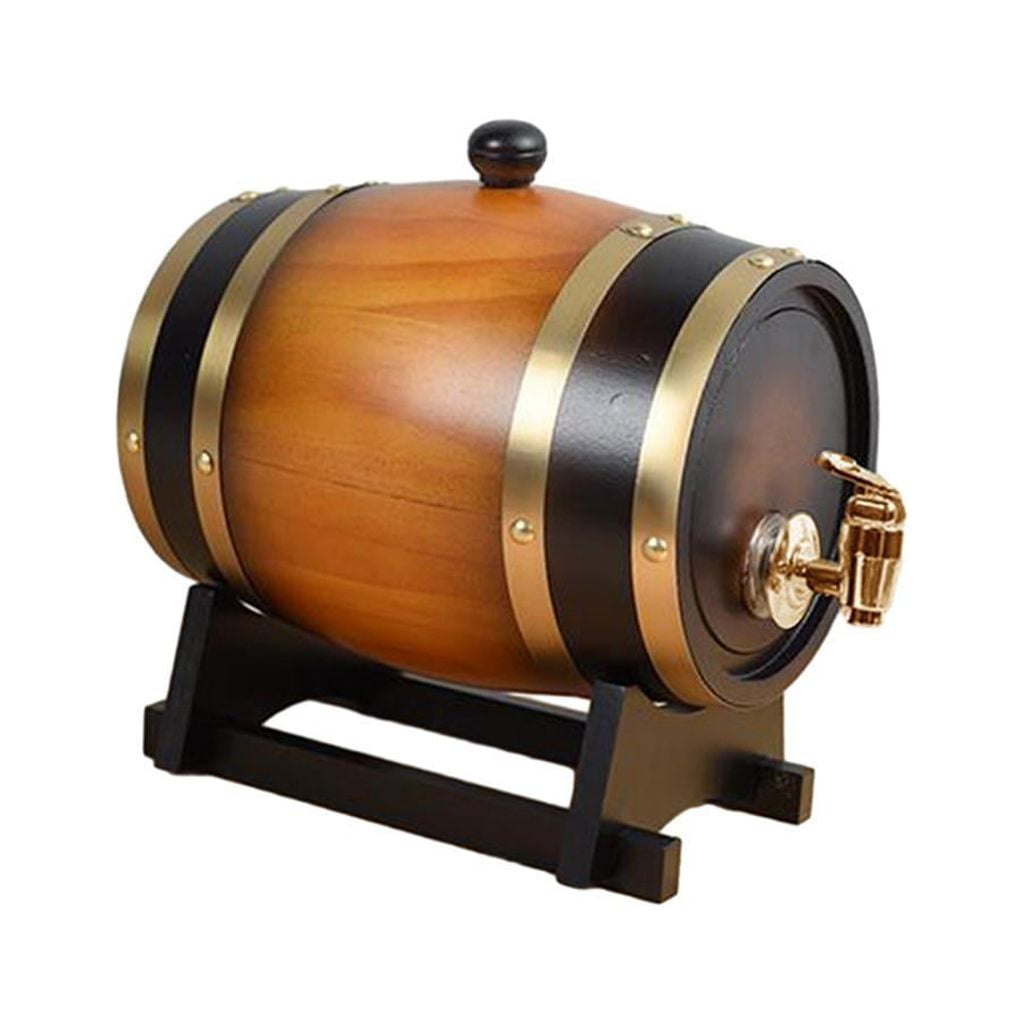 Magideal - Barril De Vino Con Soporte Con Grifo, Dispensador De Barril Decorativo, Barril De Vino De Madera Para Fiesta De Cerveza, Boda, Cóctel, Restaurante , 1l