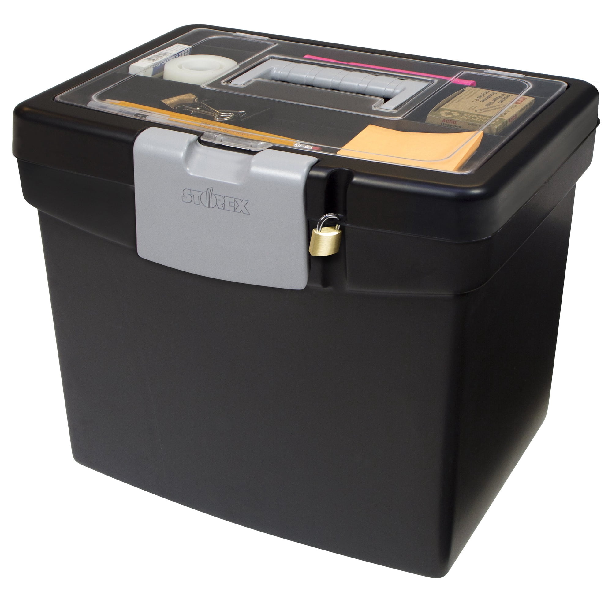Caja De Almacenamiento Para Archivos Storex 2-pack Xl Con Tapa Negra