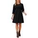 thumbnail image 1 of Vestido de Pana para Mujer INSPIRE CHIC 2026 Manga 3/4 Cuello Redondo Largo a la Rodilla Otoño Invierno Casual Línea A con Bolsillos M Negro, 1 of 6