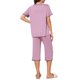 thumbnail image 3 of INSPIRE CHIC Conjunto de Pijama de Manga Corta para Mujer Pantalones Capri de Modal S Rosa, 3 of 6