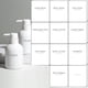 thumbnail image 2 of Dispensadores de jabón de ducha de plástico blanco estilo granja de 3 piezas de 16.9 oz con 22 etiquetas y 3 botellas de jabón para baño con soporte de pared., 2 of 7