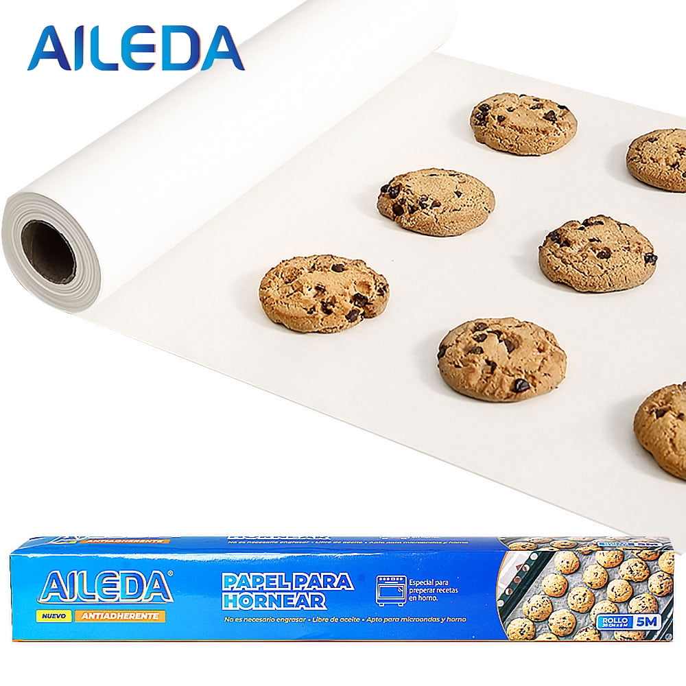 Aileda - Papel Para Hornear 30 Cm × 5 M Antiadherente Para Hornear