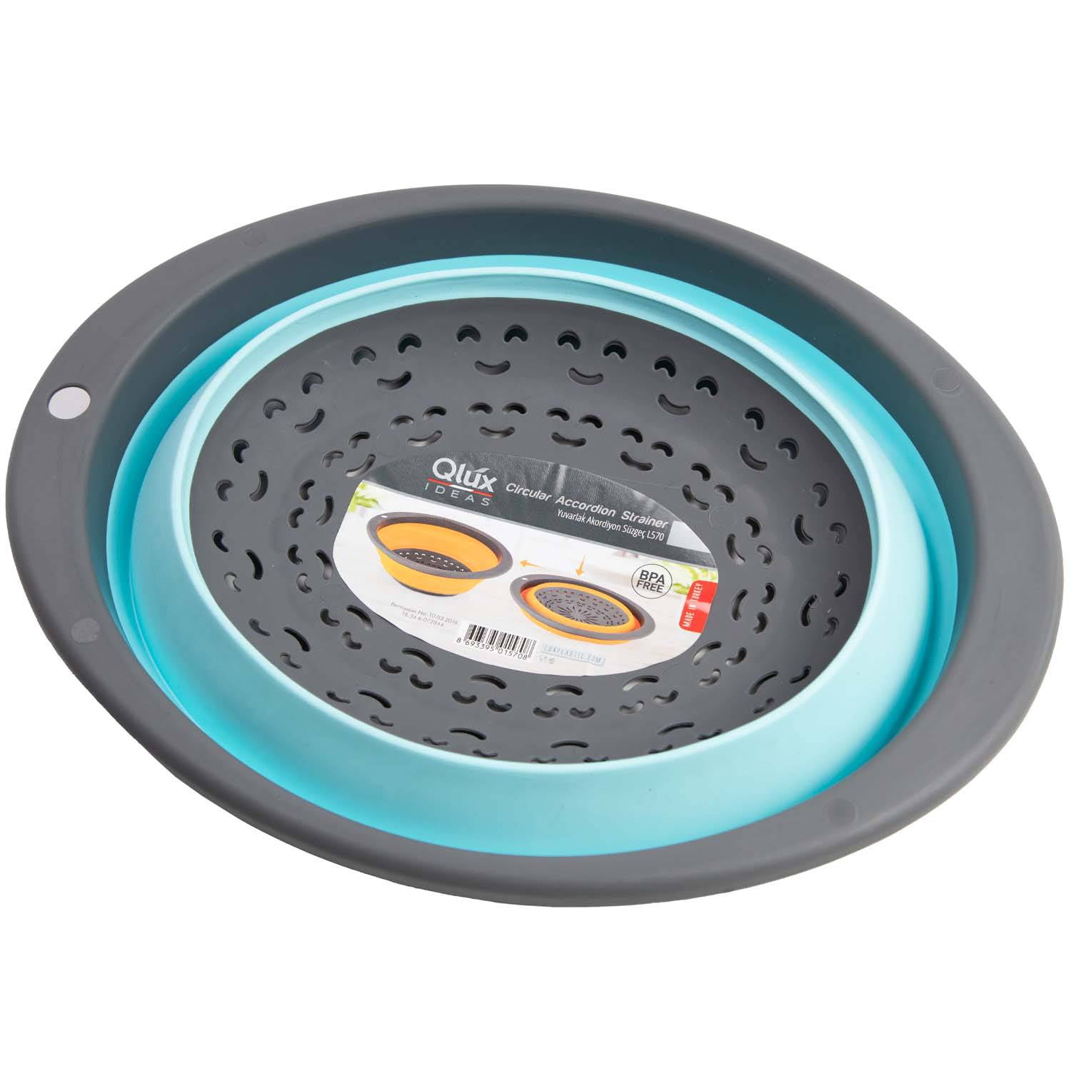 Qlux - Colador De Plastico Ovalado Celeste